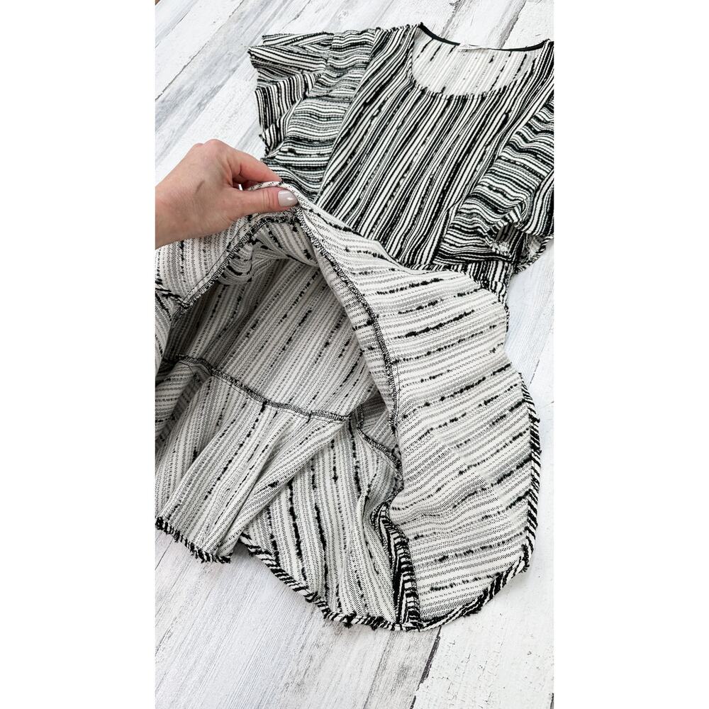 Loveshackfancy Black Cream Textured Flutter Sleev… - image 7